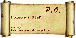 Pozsonyi Olaf névjegykártya